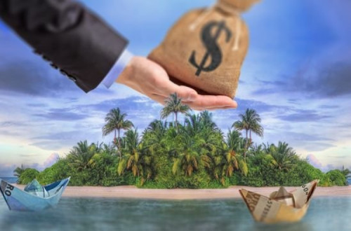 Ilustração sobre paraísos fiscais.