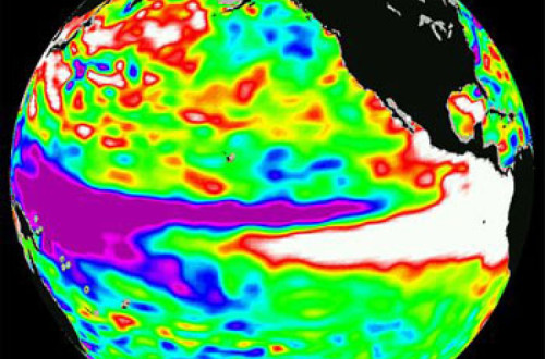 El Niño de 1997-98 observado pelo Topex/Poseidon. Foto: en.wikipédia.org
