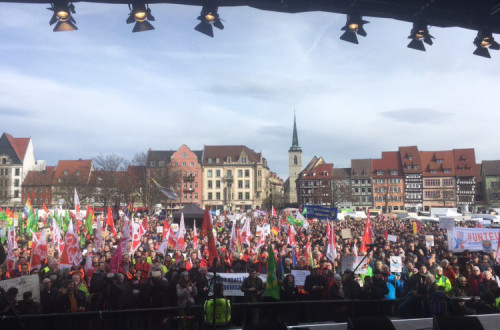 Manifestação contra a extrema-direita em Erfurt. Fevereiro de 2020.