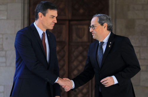 Pedro Sánchez e Quim Torra.