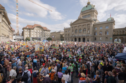 Manifestação de sábado em Berna.