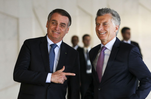 Macri com Bolsonaro em janeiro de 2019. Foto de Marcelo Camargo/Agência Brasil.