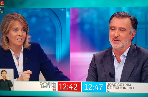 Catarina Martins e Cotrim de Figueiredo debatem na SIC Notícias.