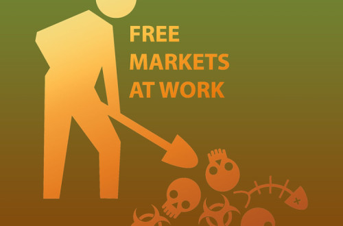 Mercados livres a trabalhar. Ilustração de  ⋯ L I Z ⋯/Flickr.