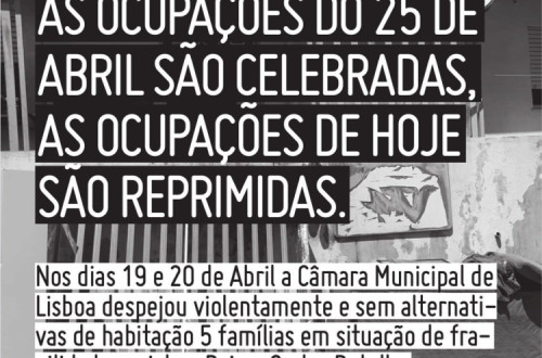 Cartaz da Habita sobre a sua concentração.