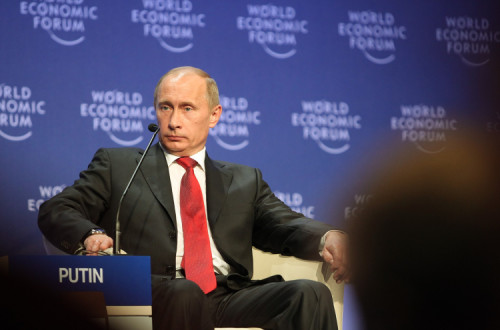 Putin no Fórum Económico Mundial em 2009. Foto: Wikimedia.Commons