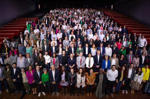 Cabeças de lista da NUPES na apresentação da candidatura.