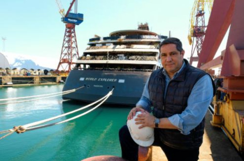 Empresário Mário Ferreira nos estaleiros da WestSea em Viana do Castelo, março de 2019 – Foto de Arménio Belo/Lusa