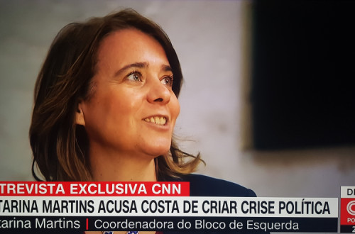 Catarina Martins em entrevista à CNN.