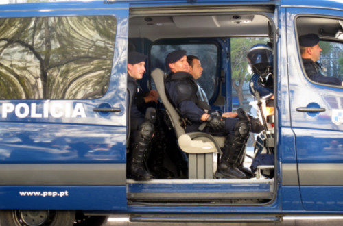 Carrinha da PSP. Foto de Paulete Matos.