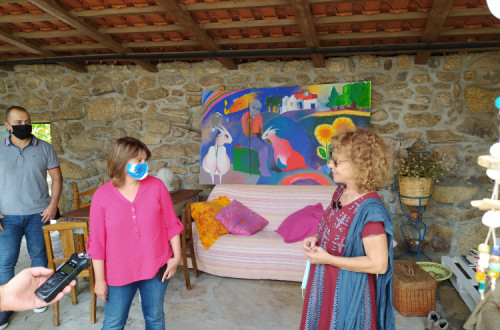 Catarina Martins visita Associação Sócio Terapêutica de Almeida, Agosto de 2020. Foto de Carlos Couto.