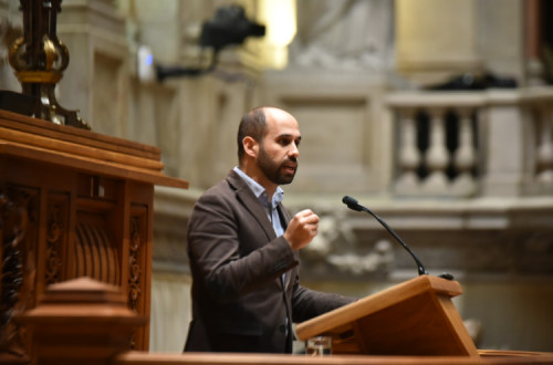 O líder parlamentar do Bloco, Pedro Filipe Soares. Foto de Rita Sarrico.