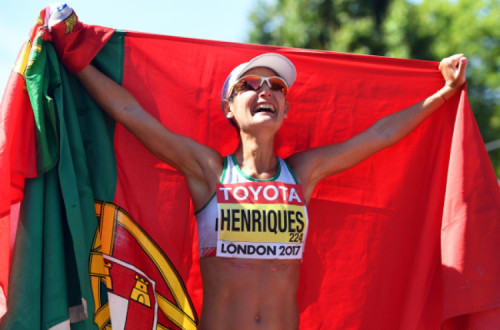 Inês Henriques, campeã mundial dos 50 km marcha, Londres, 13 de agosto de 2017 – Foto de Facundo Arrizabalaga/Epa/Lusa