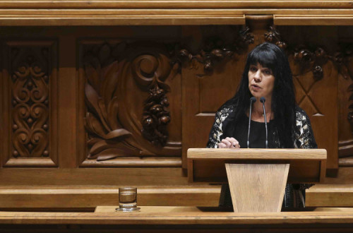 Sandra Cunha intervém no parlamento.