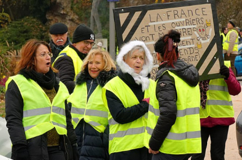 "Coletes amarelos" - protesto em 17 de novembro em Belfort - Foto wikimedia