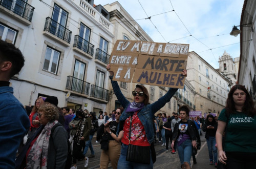 Manifestação da greve feminista de 8 de março de 2020.