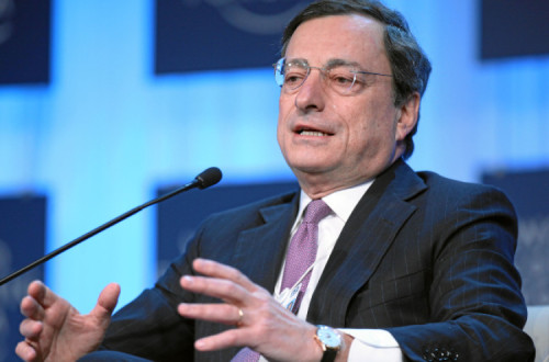 Mario Draghi, presidente do BCE: preparando a saída da Grécia? Foto de World Economic Forum