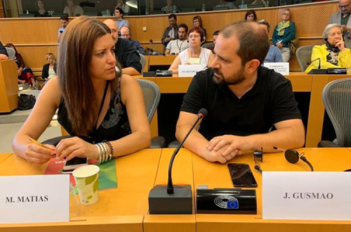 Marisa Matias e José Gusmão no Parlamento Europeu - Foto esquerda.net