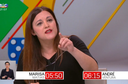 Marisa Matias no debate com André Ventura.