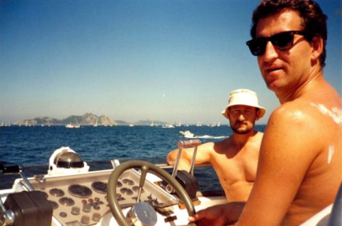 Marcial Dorado e Alberto Feijóo em 1995 num iate do narcotraficante.