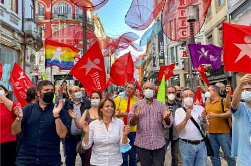 O Bloco de Esquerda realizou um comício na cidade do Porto - Foto de Andreia Quartau