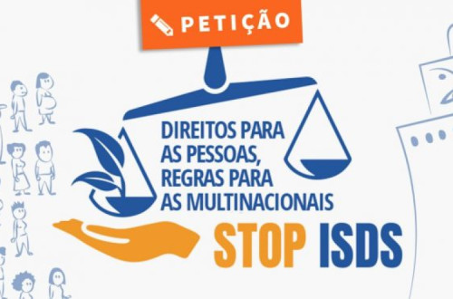 Um dos logotipos da petição pelo fim do ISDS.
