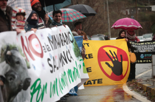 Concentração Ibérica Antinuclear contra as minas de urânio em Salamanca, 19 de janeiro de 2019 – Foto de Miguel Pereira da Silva/Lusa