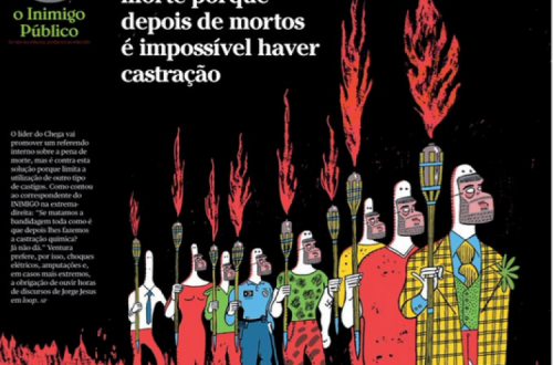 Pormenor da capa do Inimigo Público da passada sexta-feira.
