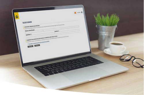 Imagem de divulgação do formulário eletrónico de solicitação de voto por correspondência. Foto dos Correios de Espanha.