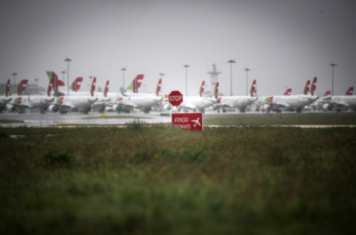 TAP, Frota parada, abril de 2020 – Foto de Mário Cruz/Lusa