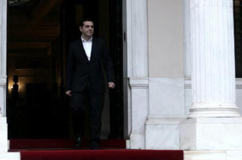 Alexis Tsipras: “A Grécia não pode ser chantageada". Foto de left.gr