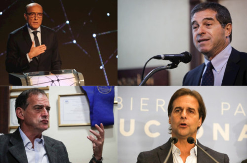 Candidatos à presidência do Uruguai: Daniel Martínez, Ernesto Talvi, Guido Manini Rios e Luis Lacalle Pou