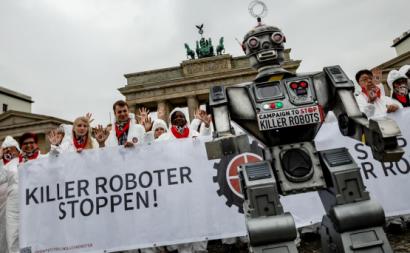 Imagem da campanha para parar os robôs assassinos. Foto de stopkillerrobots.org.