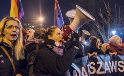 Manifestação pelos direitos das mulheres na Polónia. 8 de março de 2018. Foto de Grzegorz Żukowski/Flickr.