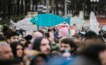 Foto de 6000 sardine, movimento italiano contra a extrema-direita.