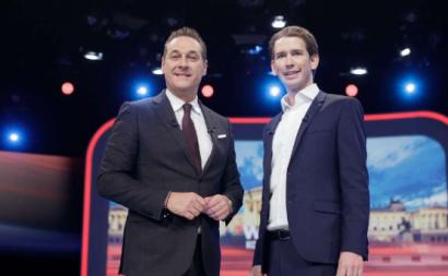 Líder do ÖVP manifestou a sua disposição de se coligar com o partido de extrema-direita FPÖ – Foto de Heinz-Christian Strache, líder do FPÖ, com Sebastian Kurz, líder do ÖVP