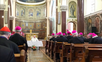 Papa Francisco na conferência episcopal na Irlanda. Fotografia da Agência Ecclesia.