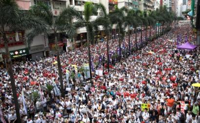 Manifestação em Hong Kong