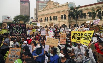 Manifestação pelo clima na Malásia. Setembro de 2019.