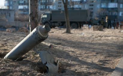 Restos de material de guerra do conflito em Debaltseve. Foto Unicef Ucrânia.