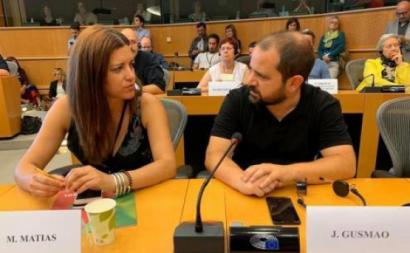 Marisa Matias e José Gusmão no Parlamento Europeu.