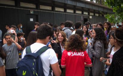 Catarina Martins visitou esta segunda-feira a Escola Michel Giacometti, da Quinta do Conde, Sesimbra, 30 de maio de 2022 – Foto de José Sena Goulão
