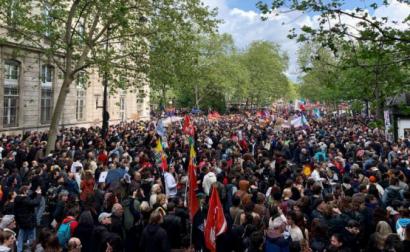 Manifestação do 1º de maio em Paris. 