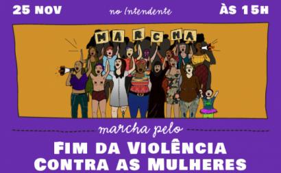 Cartaz da Marcha pelo Fim da Violência contra as Mulheres 2023.