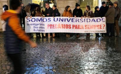 Concentração de bolseiros e investigadores da Universidade do Porto, 22 de novembro de 2019 – Foto de Fernando Veludo/Lusa