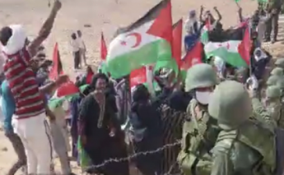 Manifestantes saharauis em Mijek, outubro de 2020. Foto PSUL.