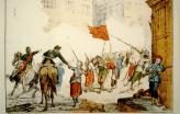 Mulheres na barricada da Place Blanche na Semana Sangrenta. Litografia do Museu de Carnavalet/Imagem Wikimedia Commons.