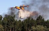 Avião larga água sobre um eucliptal a arder – Vendas Novas, 2 de julho de 2017 – Foto de Miguel A. Lopes/Lusa