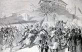 Ilustração sobre a resistência à apropriação dos canhões de Montmartre por Thiers, o momento que despoletou a revolta que originou a Comuna. Foto de Wikimedia Commons.