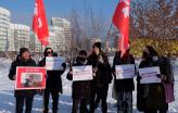 Manifestantes do Movimento Socialista Russo em 12 de fevereiro. Foto do Facebook do grupo.